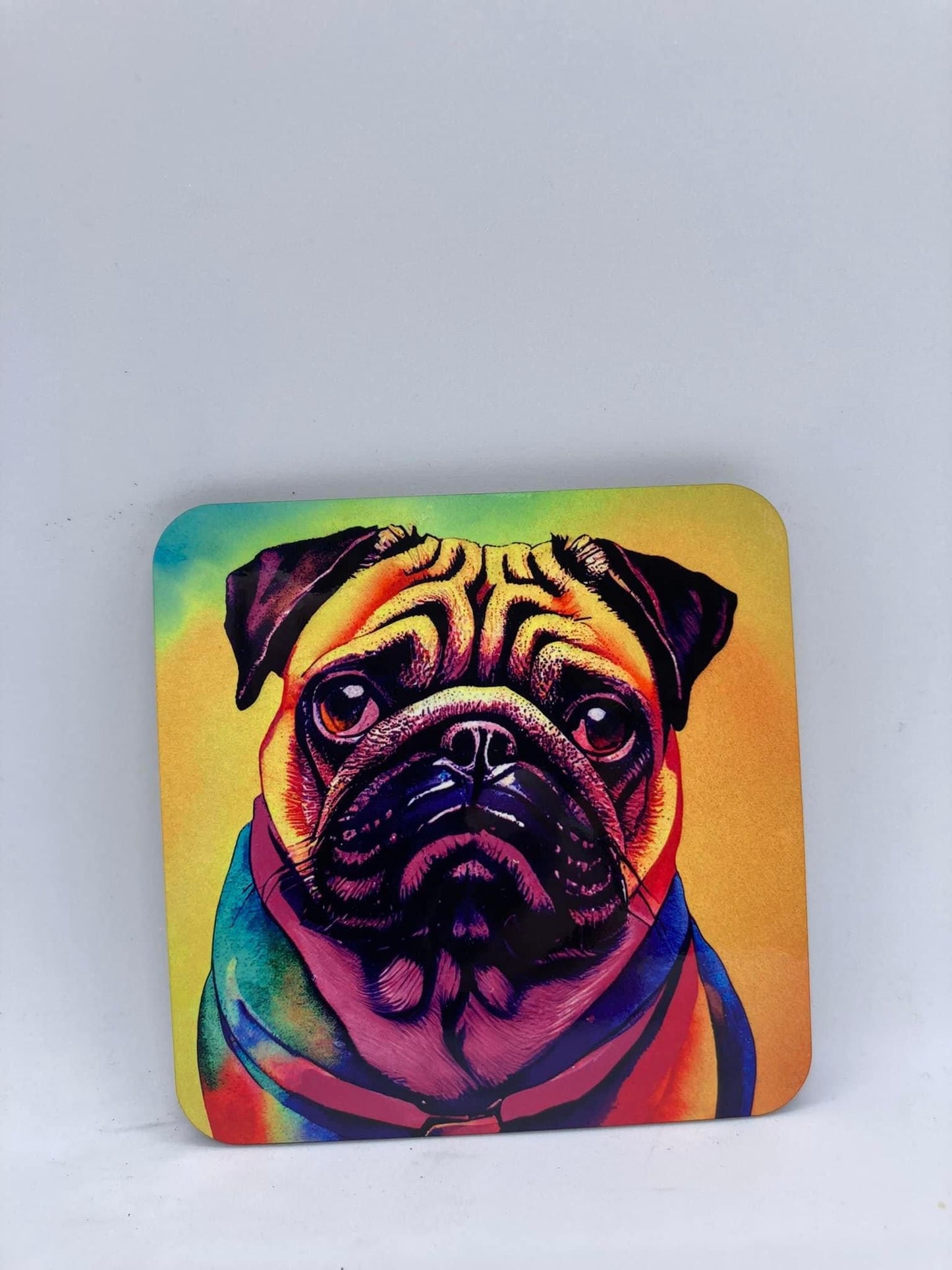 Pug Water Colour Coasters