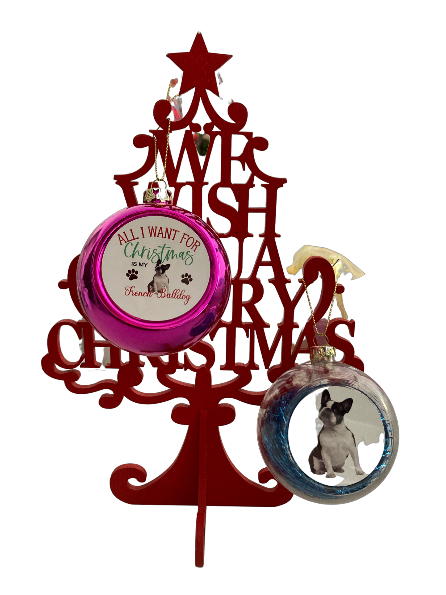 French bulldog Christmas baubles