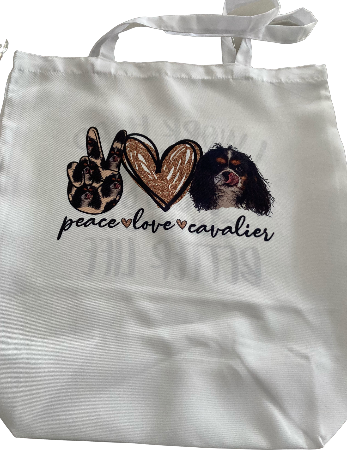 Peace Love Cavalier Tote Bag