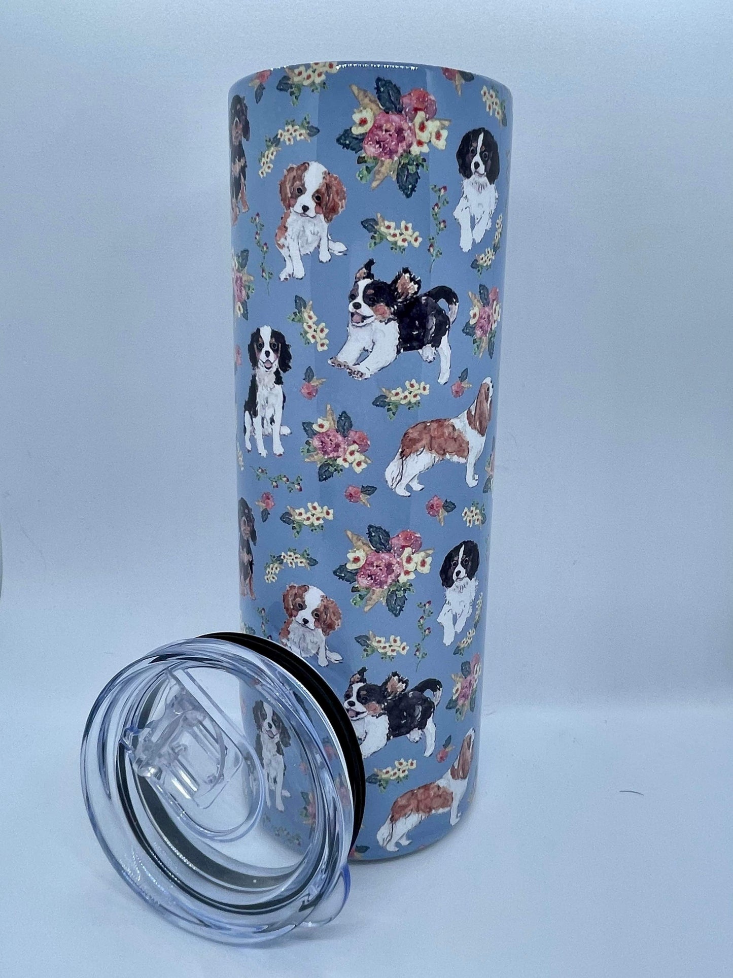 Large Cavalier King Charles print tumbler