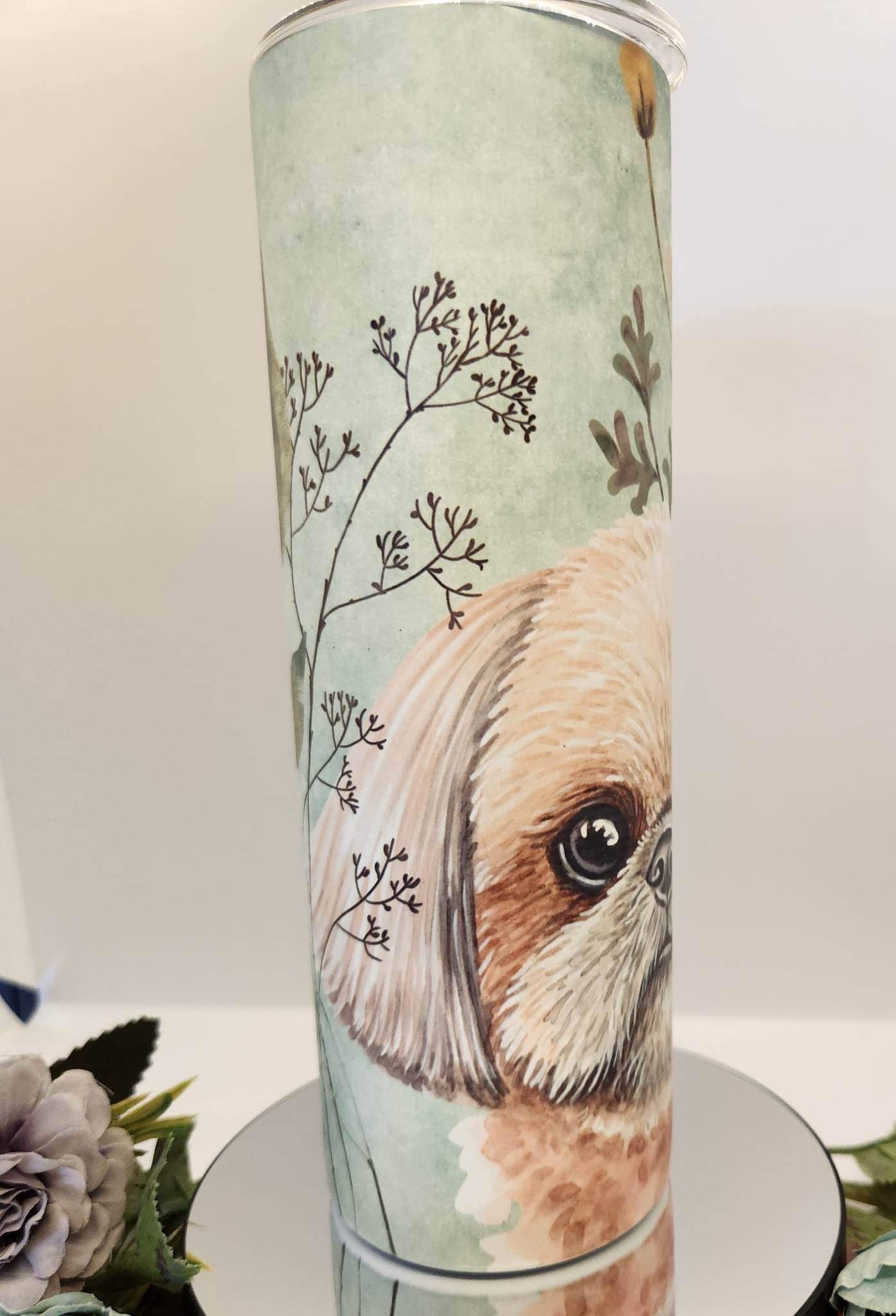 Maltese Shihtzu floral print