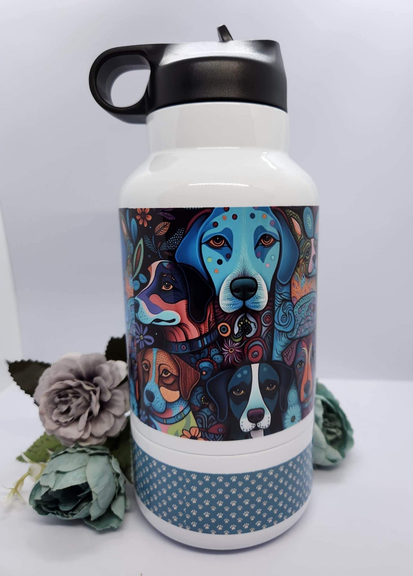 Water bottle and dog bowl